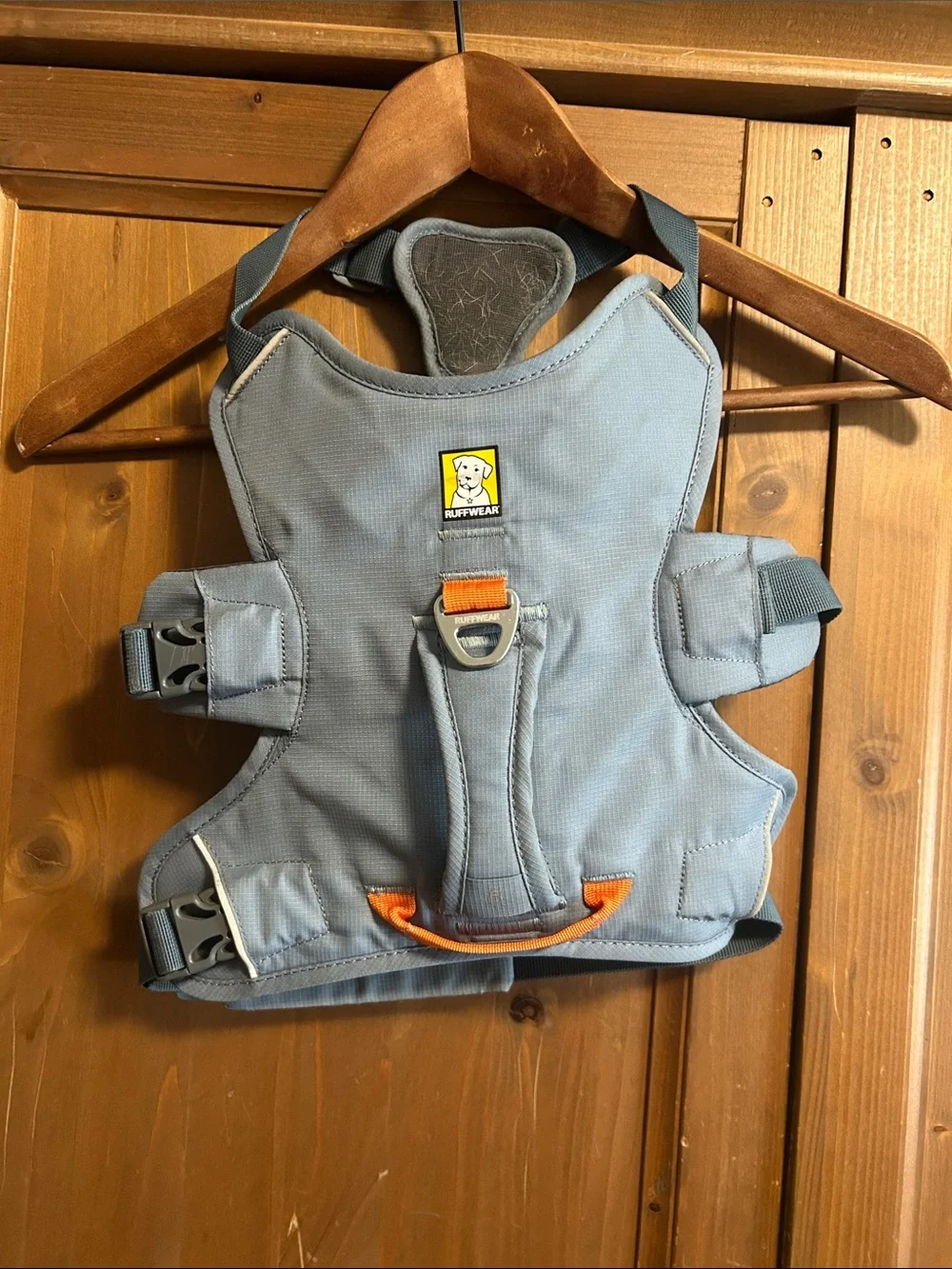 RUFFWEAR Web Master Dog Harness -Light Blue Dog Harness with Orange Trim, small